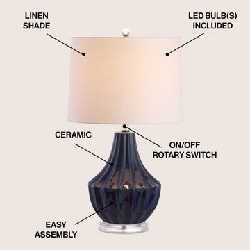 Tate 24.5" Ceramic LED Table Lamp - JONATHAN Y